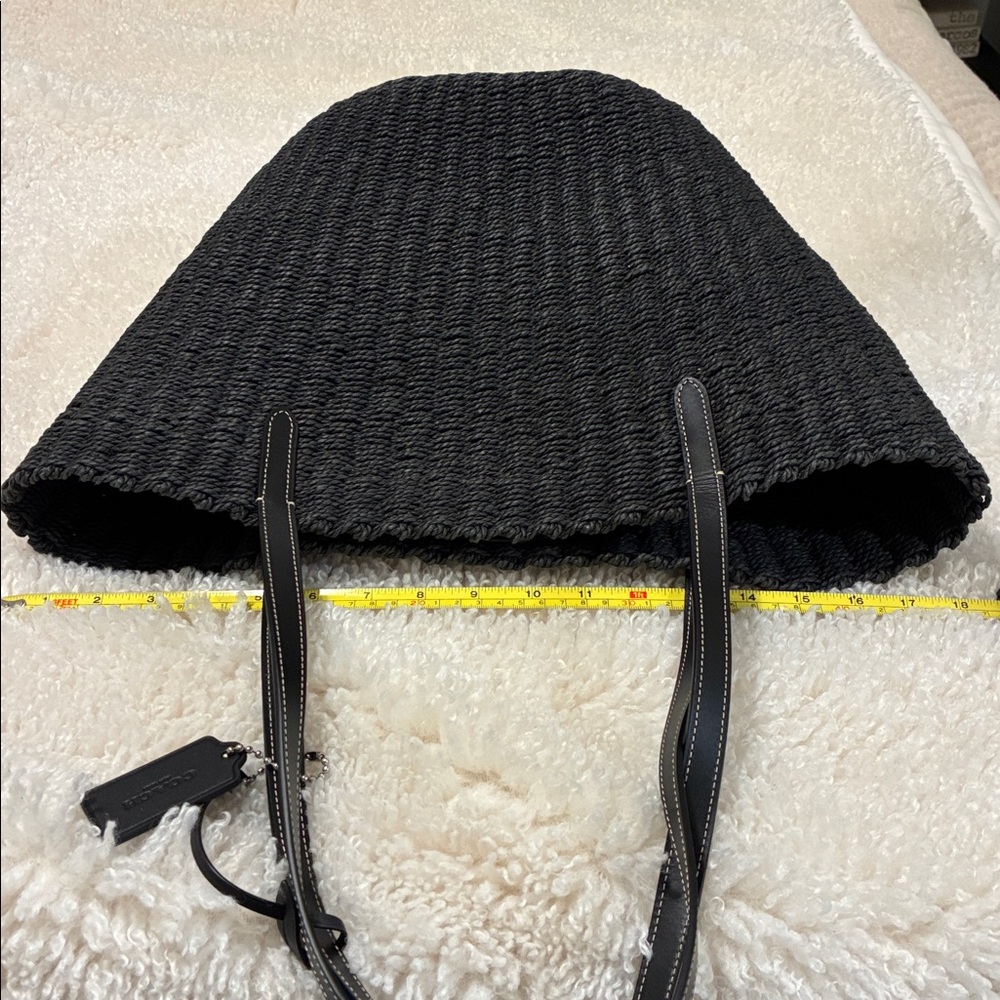 Coach Large Black woven Straw Tote - Picture 12 of 12
